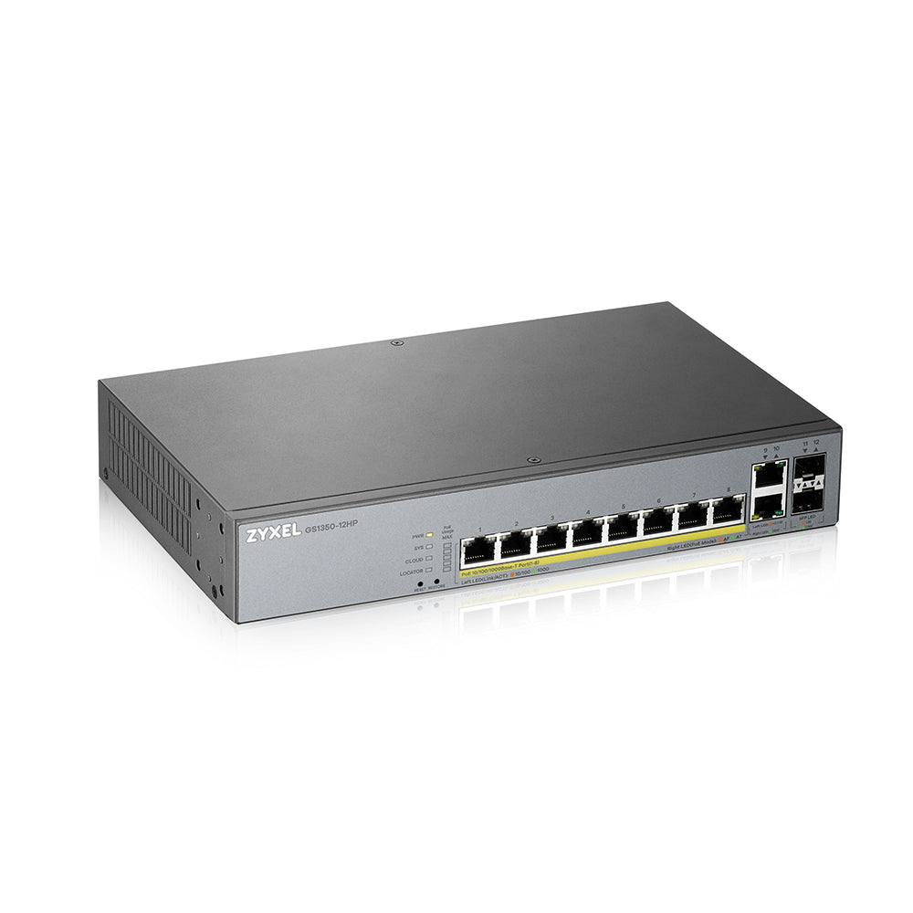 Zyxel GS1350-12HP-EU0101F Commutateur Réseau Géré L2 Gigabit Ethernet PoE Gris