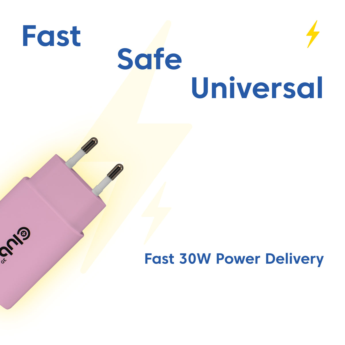 CLUB3D CAC-3021 Chargeur Secteur Universel pour Smartphone, Charge Rapide, USB-C, Rose