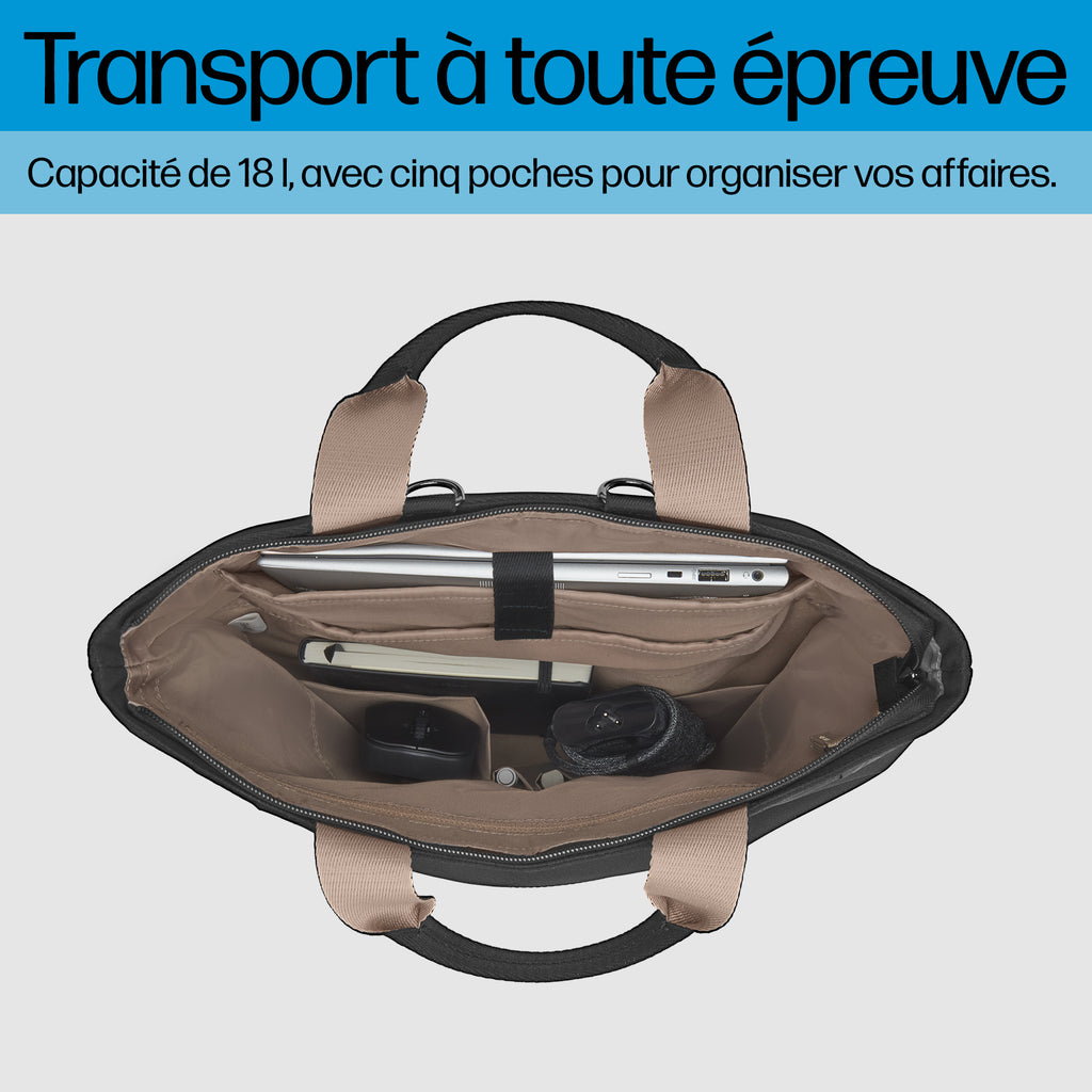 HP Sac à Dos Convertible pour Ordinateur Portable 14 pouces, 18L, Noir