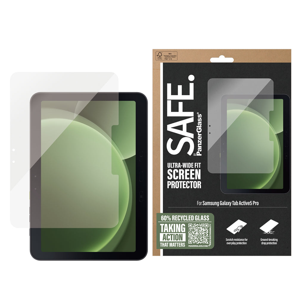 PanzerGlass PanzerGlass SAFE. by ® Screen Protector Samsung Galaxy Tab Active5 Pro | Ultra-Wide Fit Protection d'écran transparent 1 pièce(s)