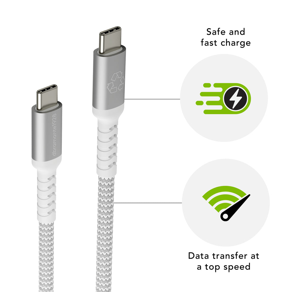 Câble USB-C vers USB-C 2.0, 2,5 m, 0,48 Gbit/s, Blanc, CB25CCGR7120