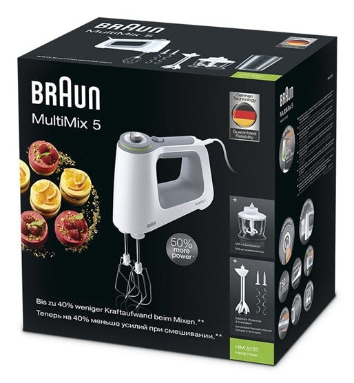 Braun MultiMix 5 HM 5137 Batteur à main 750 W Gris, Blanc