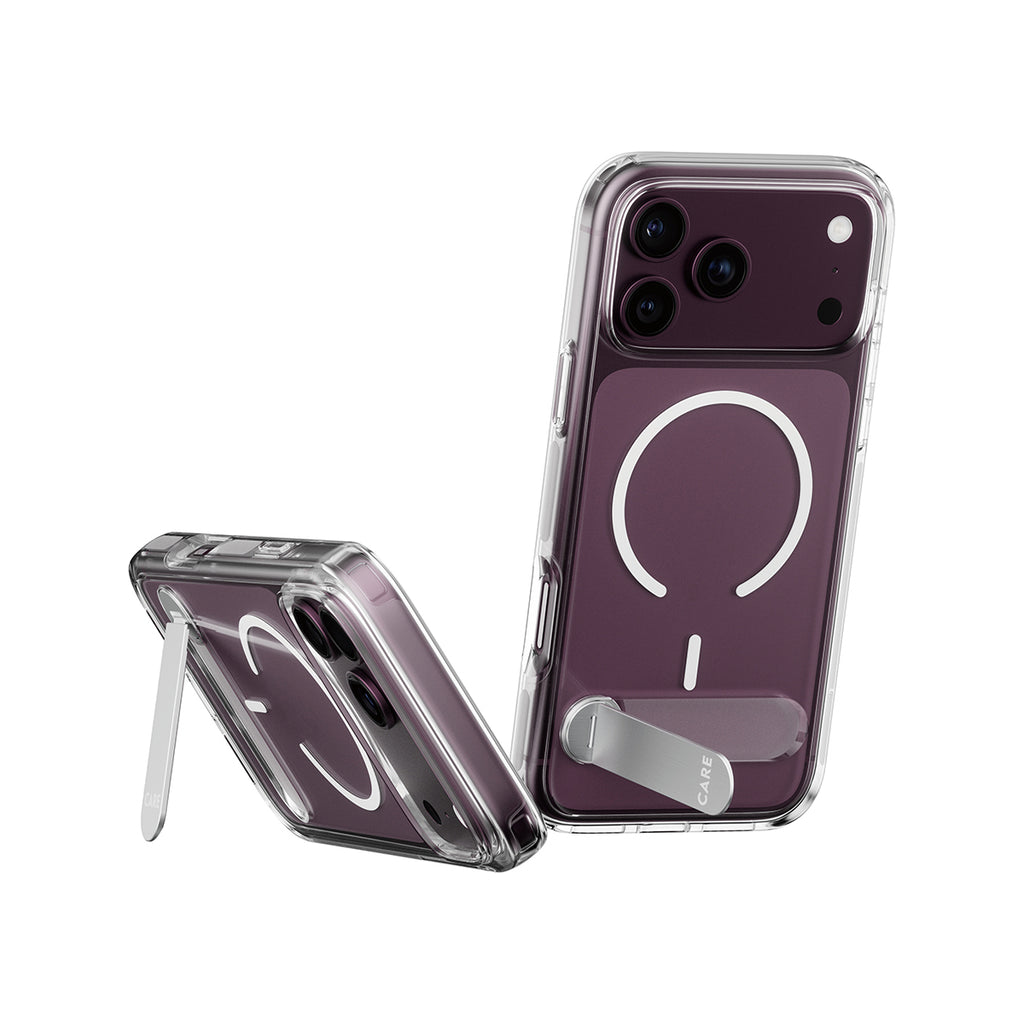 PanzerGlass CARE™ by ® Kickstand Case Transparent w. White MagSafe iPhone 2026 Pro Max | 17 Pro Max coque de protection 