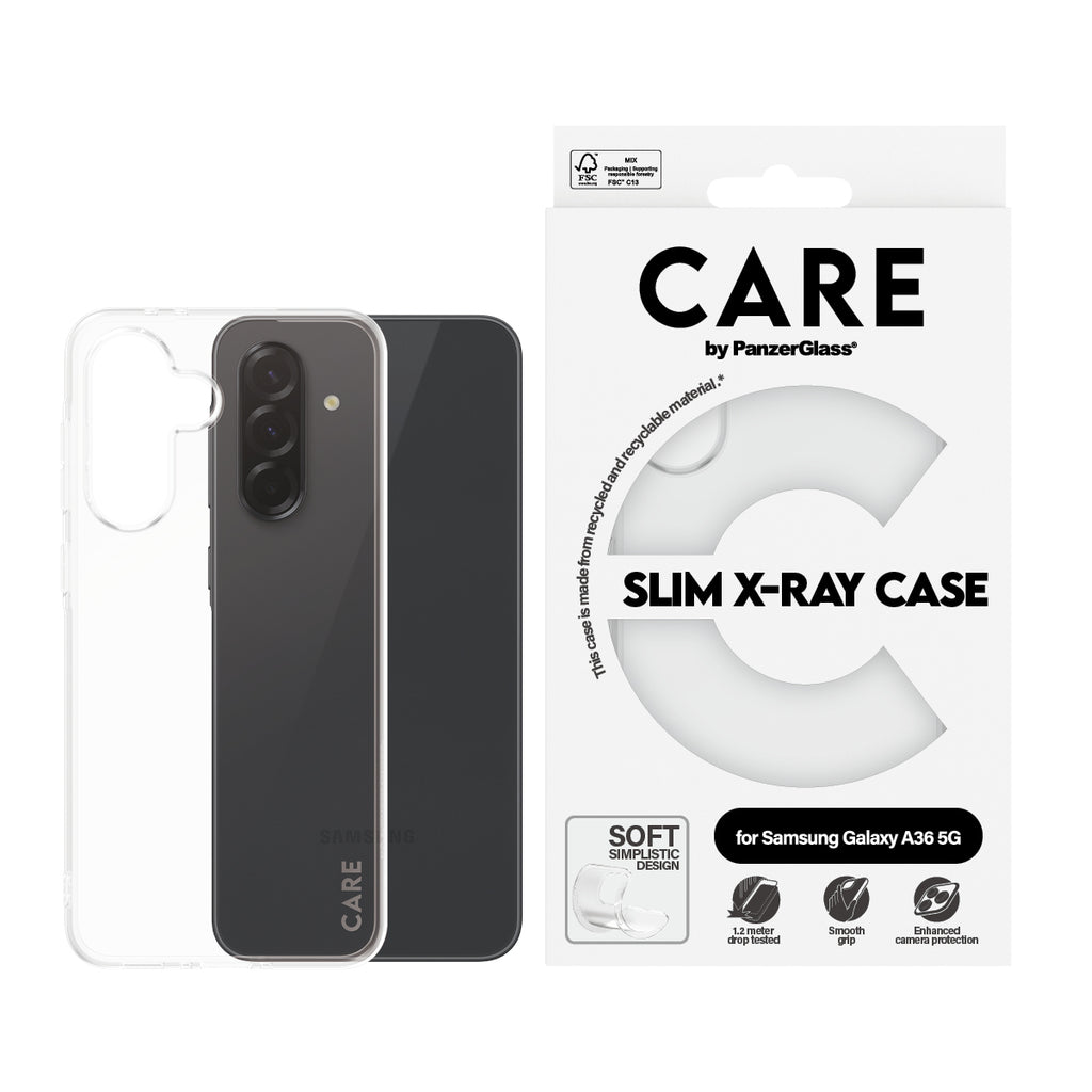 PanzerGlass CARE X-Ray Case pour Samsung Galaxy A36 5G, Coque de Protection Transparente, 6.7 pouces