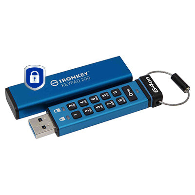 Kingston Technology IronKey Keypad 200 de 64 Go, FIPS 140-3 niveau 3 (en attente), chiffrement AES-256