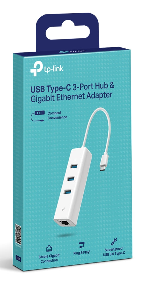 TP-Link UE330C Adaptateur Réseau Ethernet Gigabit 1000 Mbit/s USB-C vers RJ45, Blanc