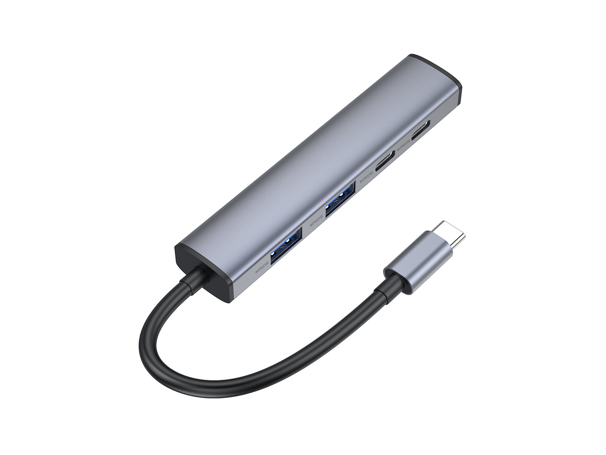 Conceptronic HUBBIES22G Hub USB 3.2 Gen 1 Type-C, 5000 Mbit/s, Gris