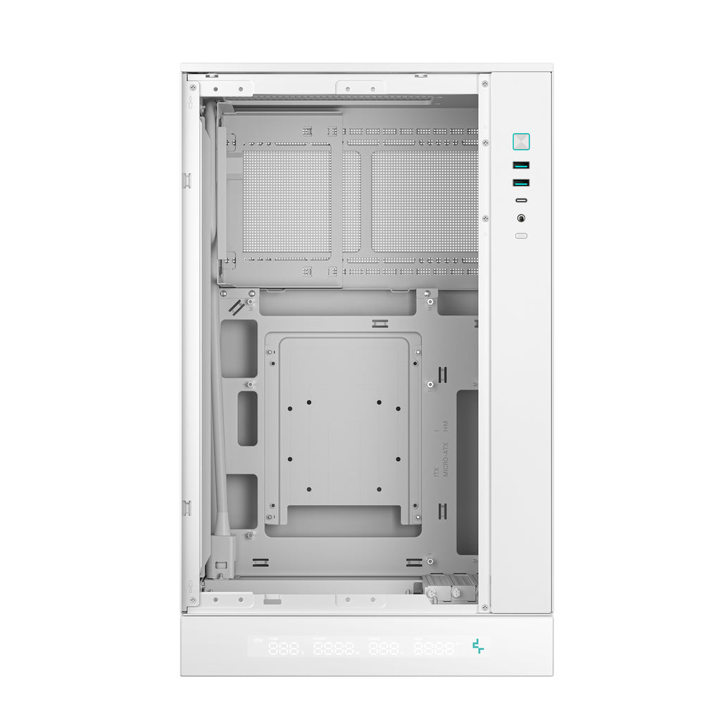 DeepCool CH270 DIGITAL Boîtier Tour Mini-ITX/Micro-ATX, Blanc, sans Alimentation