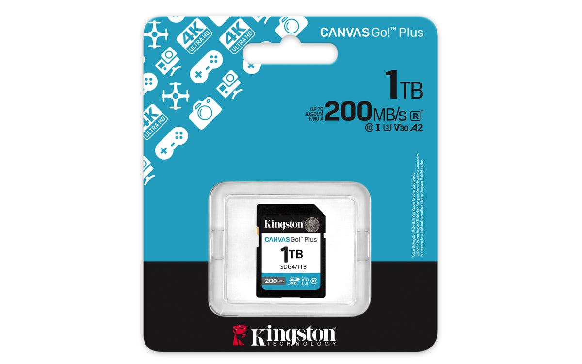 Kingston Technology Canvas Go! Plus 1 To SDXC Canvas Go Plus Gen4 200 Mo/s C10 UHS-I U3 V30