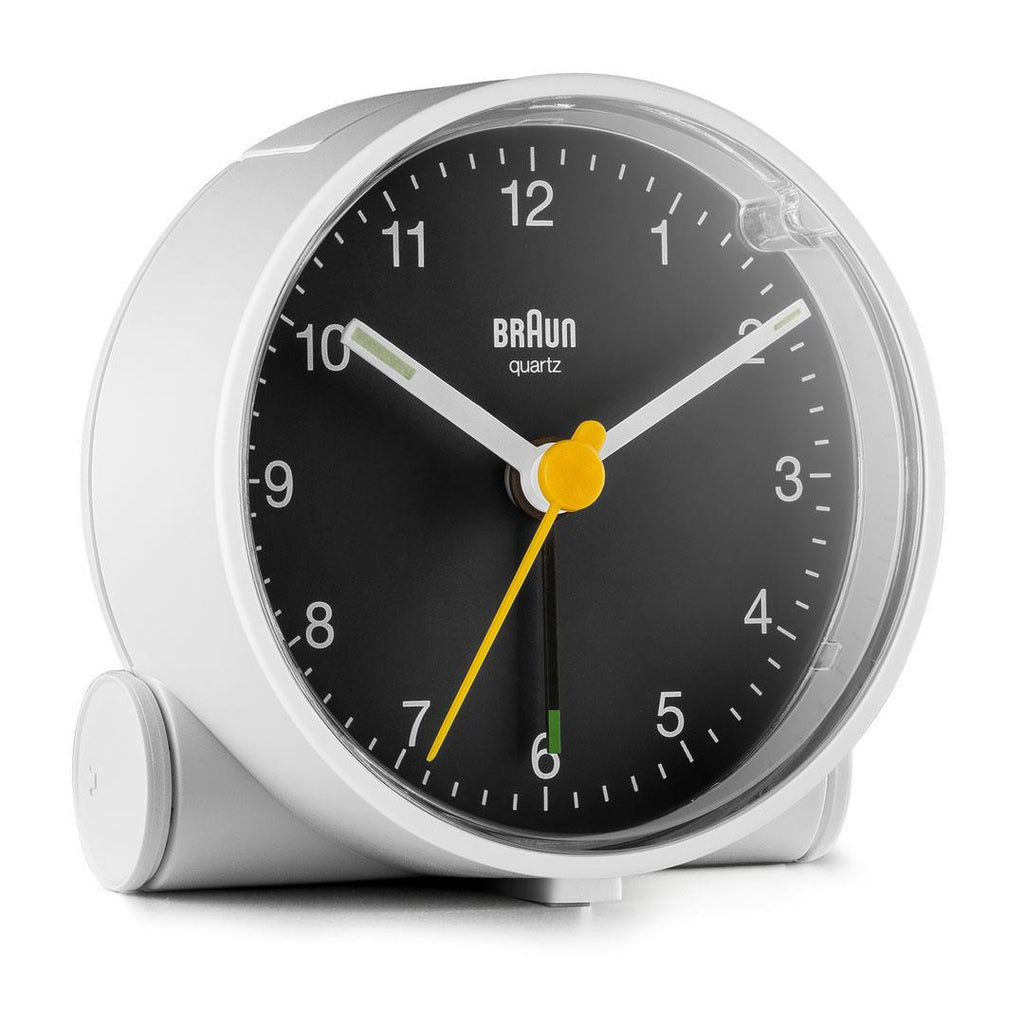 Braun BC01WB Réveil à Quartz Analogique, Noir et Blanc