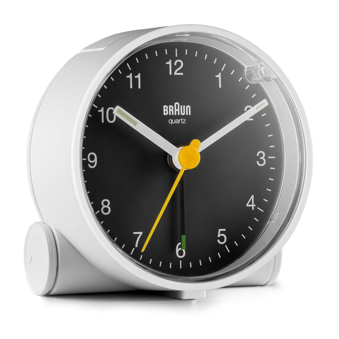 Braun BC01WB Réveil à Quartz Analogique, Noir et Blanc