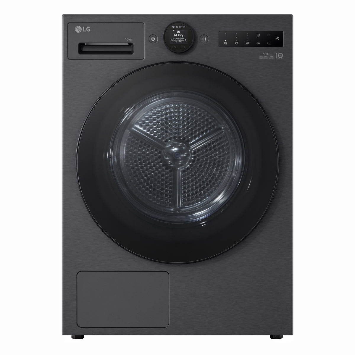 LG RHX7010TBB sèche-linge Pose libre Charge avant 10 kg Noir