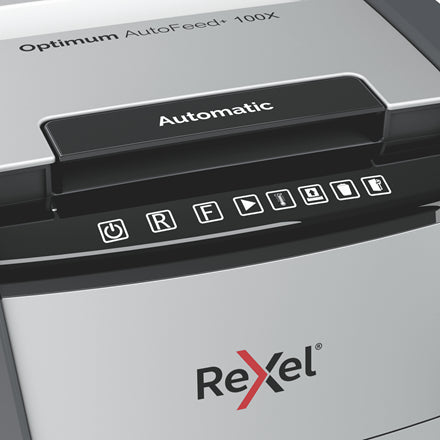 Rexel Optimum AutoFeed+ 100X destructeur de papier Destruction croisée 55 dB 22 cm Noir, Gris - vue 5