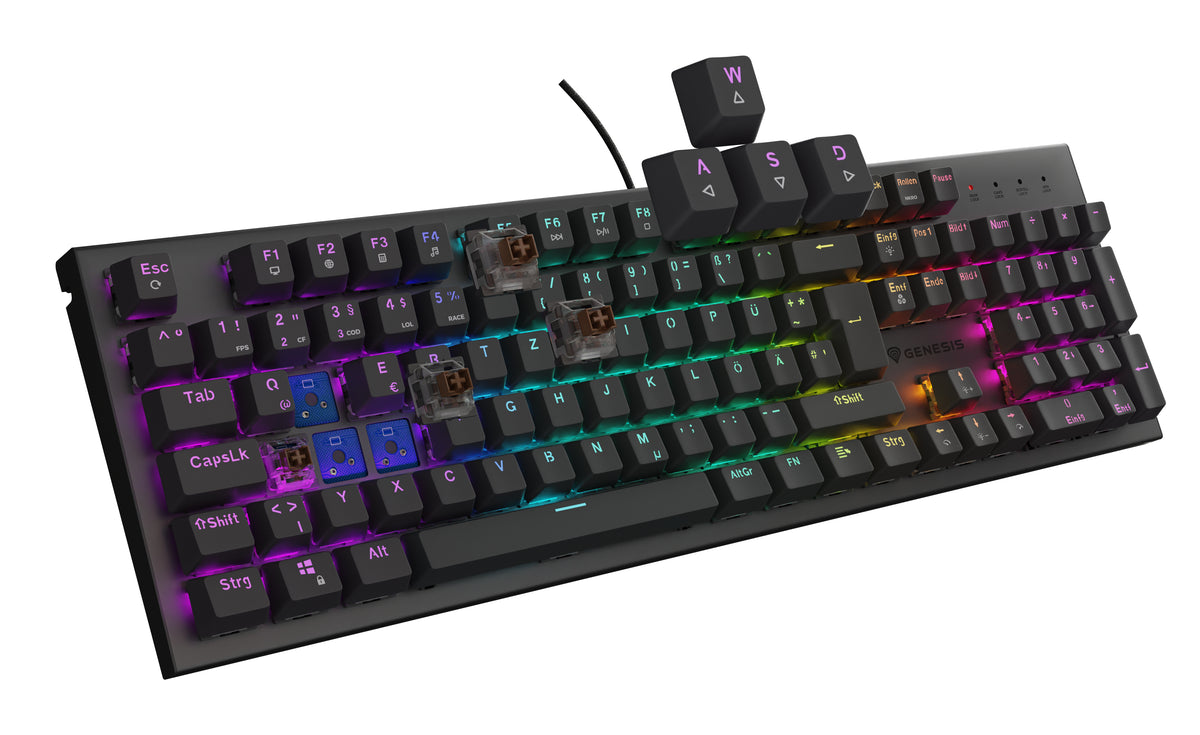 Clavier Gaming Thor 303 Mécanique USB QWERTZ Allemand, Rétroéclairage RGB, Noir