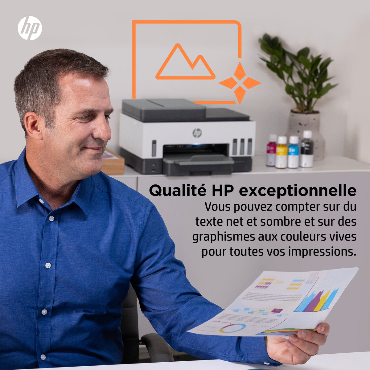 HP Smart Tank 7605 Imprimante Multifonction Couleur Sans Fil, Recto-Verso, Copieur et Scanner