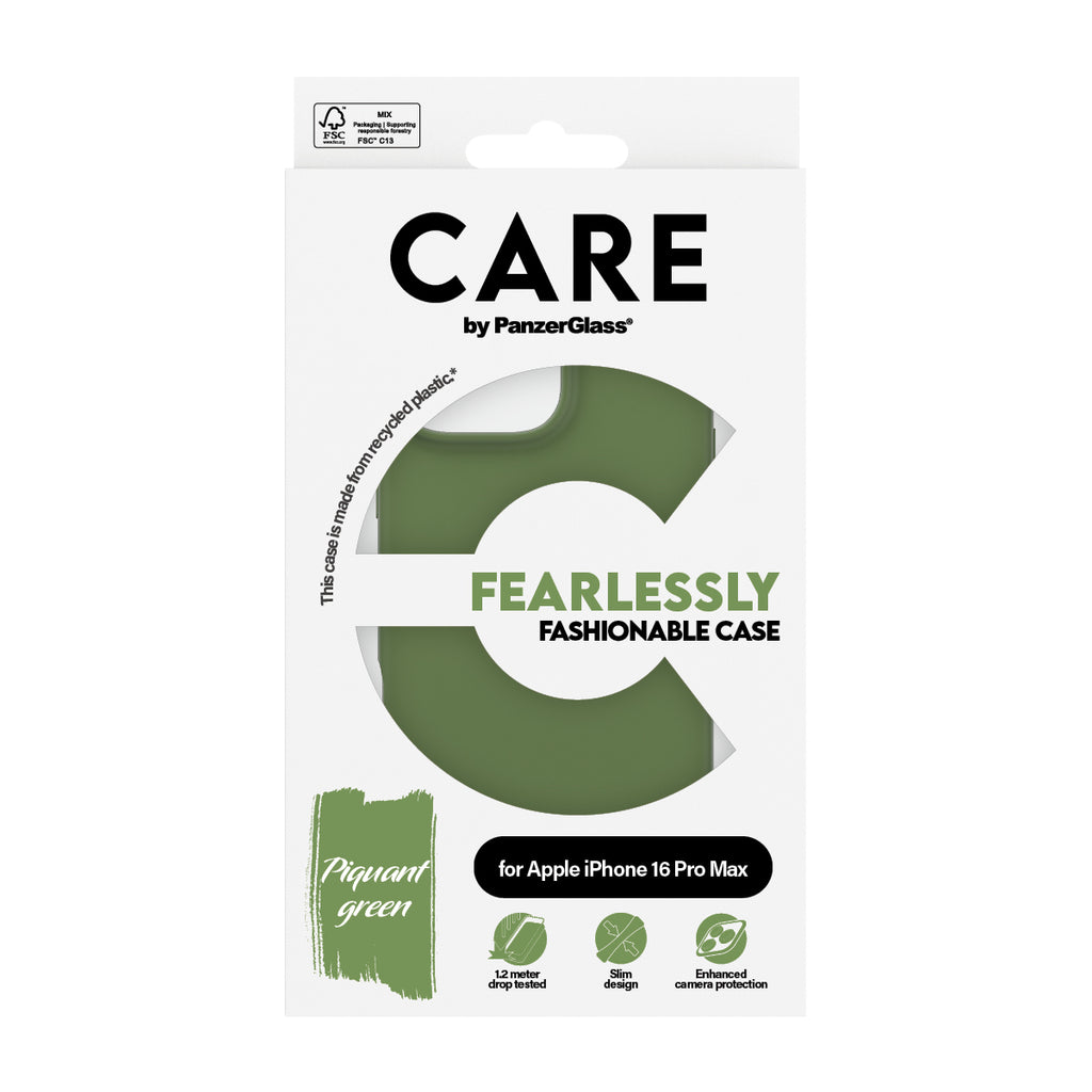 PanzerGlass CARE™ by ® Case Green iPhone 16 Pro Max coque de protection pour téléphones portables Housse Vert