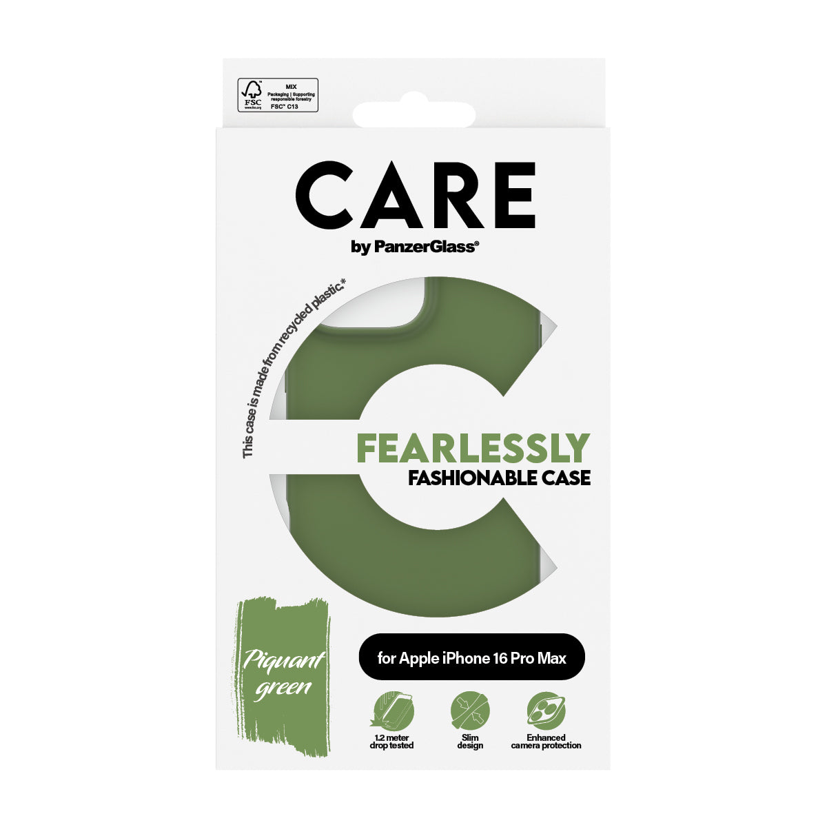 PanzerGlass CARE™ by ® Case Green iPhone 16 Pro Max coque de protection pour téléphones portables Housse Vert