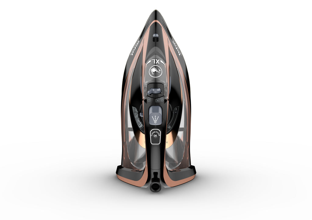 Tefal Ultimate Pure FV9845 Fer à repasser à sec ou à vapeur Semelle Durilium autonettoyante 3100 W Noir, Cuivre