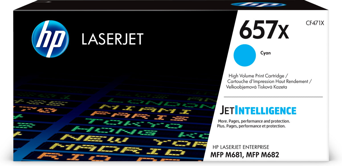 HP Cartouche de Toner Cyan 657X LaserJet Grande Capacité Authentique