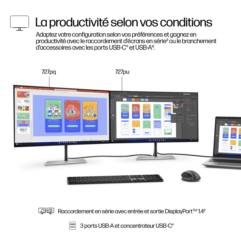 HP Series 7 Pro Écran QHD 27 pouces - 727pq Sans PVC