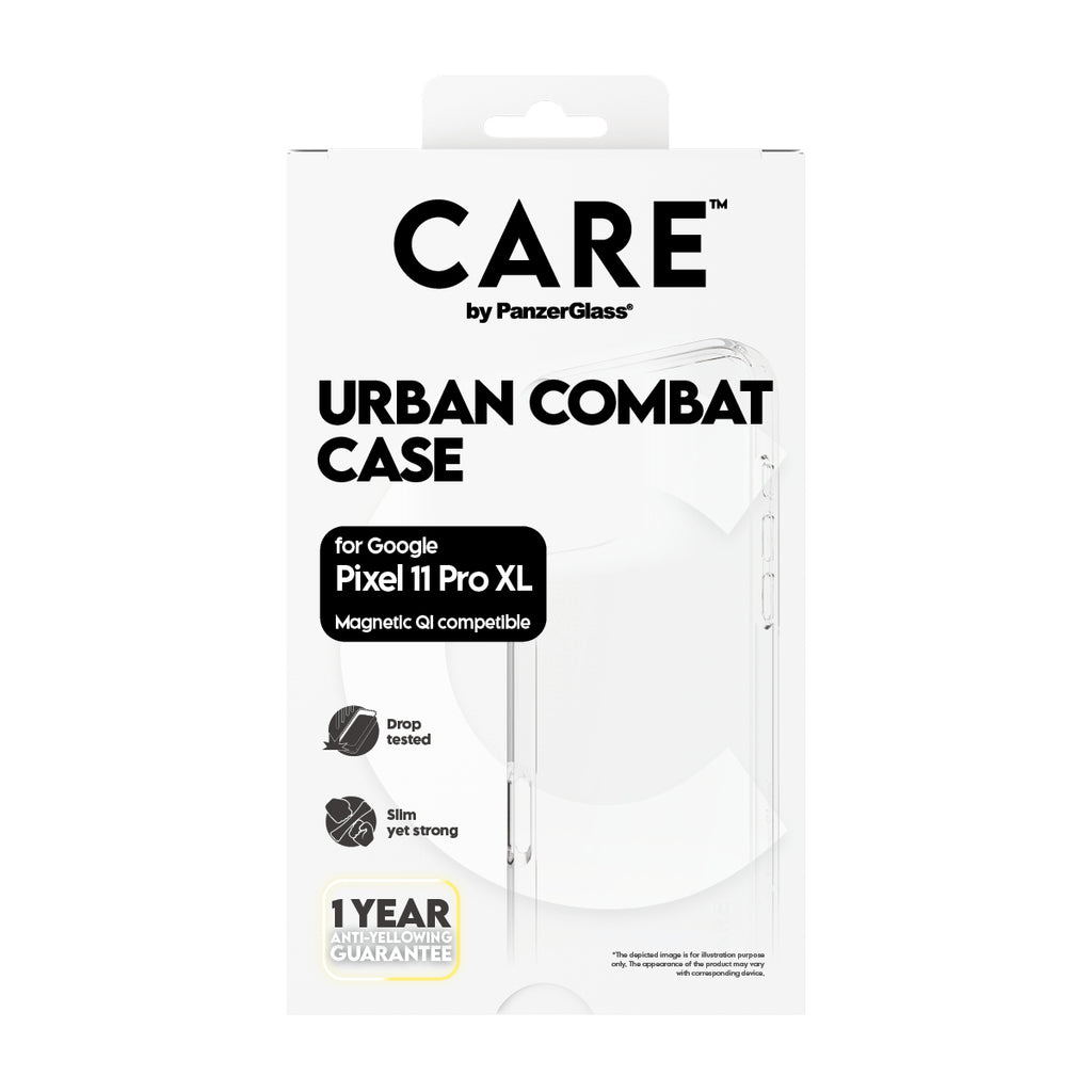 PanzerGlass CARE™ by ® Urban Combat Case Transparent w. White Qi Google Pixel 11 Pro XL coque de protection pour télépho