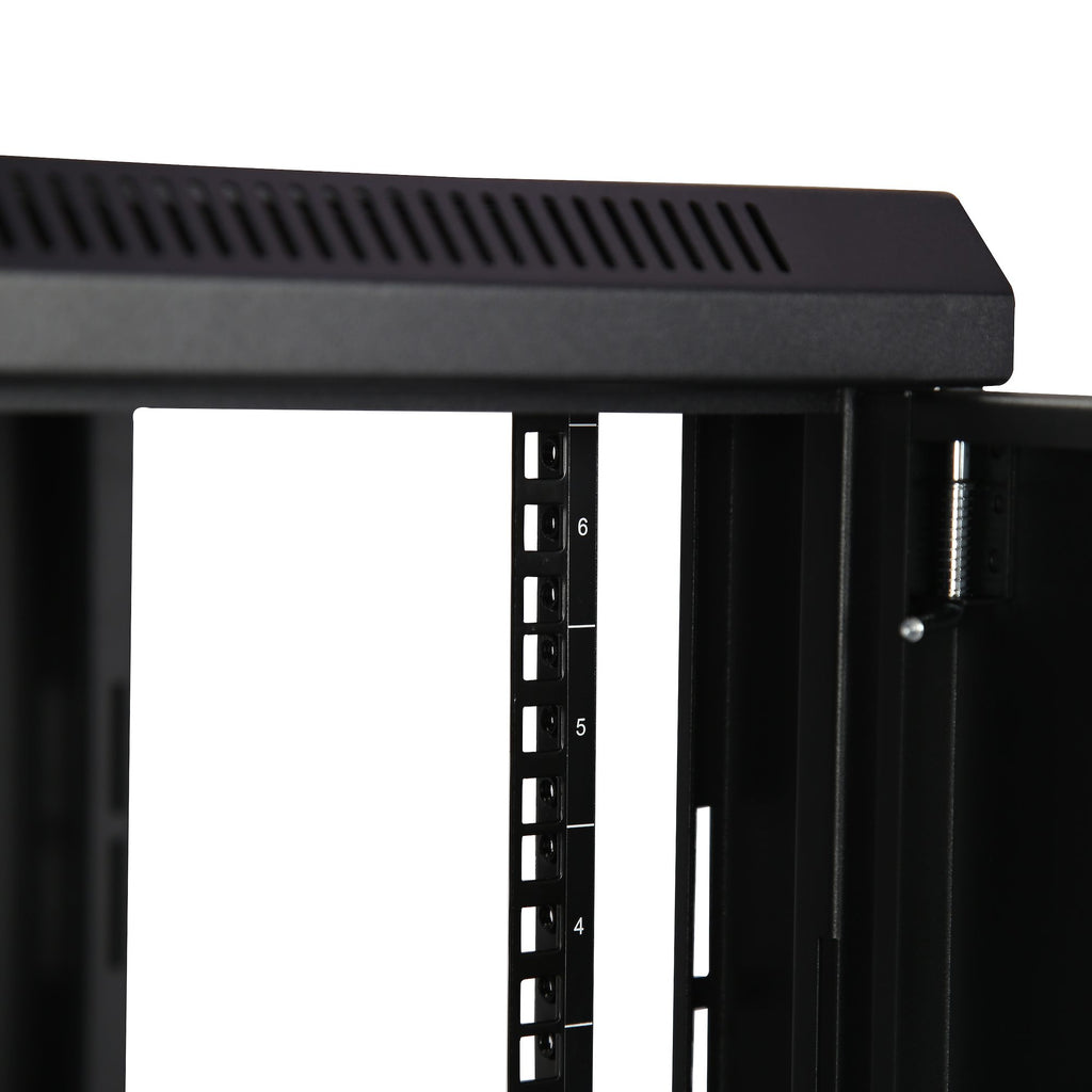 StarTech.com Armoire Réseau Murale 6U avec Étagère 1U, Rack Serveur 19" à Charnières et Ventilée