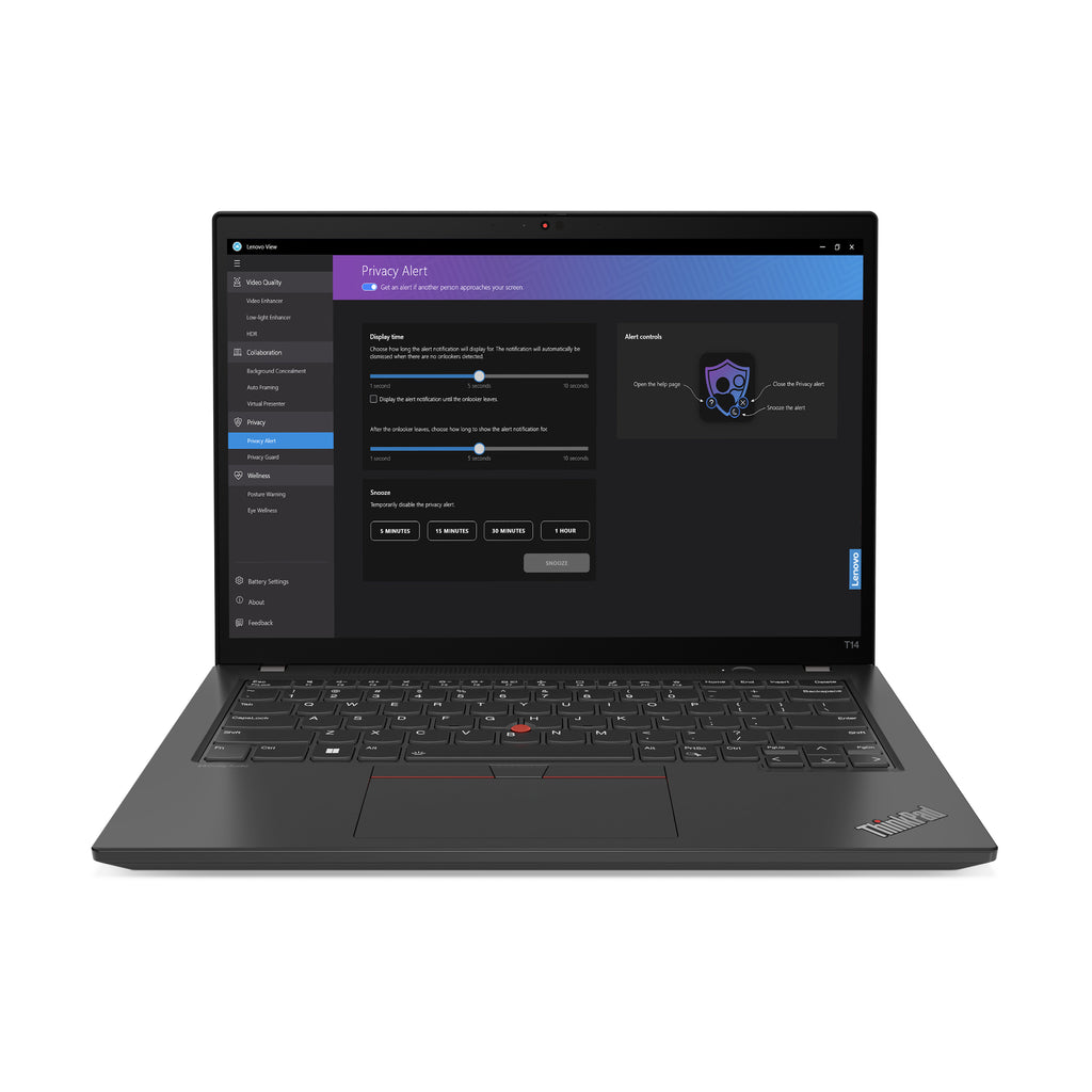 Lenovo ThinkPad T14 Gen 4 (AMD) AMD Ryzen™ 5 PRO 7540U Ordinateur portable 35,6 cm (14") Écran tactile WUXGA 16 Go LPDDR5x-SDRAM 256 Go SSD Wi-Fi 6E (802.11ax) Windows 11 Pro Nordique Noir
