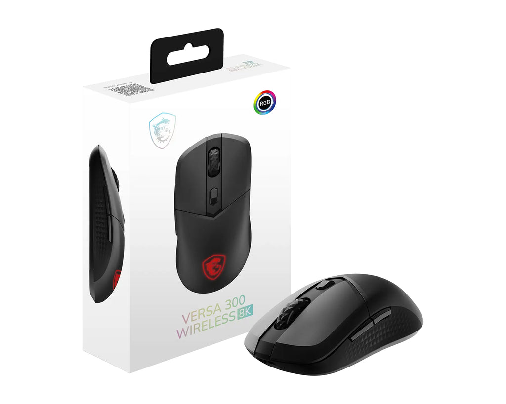 MSI VERSA 300 WIRELESS 8K souris Gaming Ambidextre RF Wireless + Bluetooth + USB Type-A Optique 2600 DPI