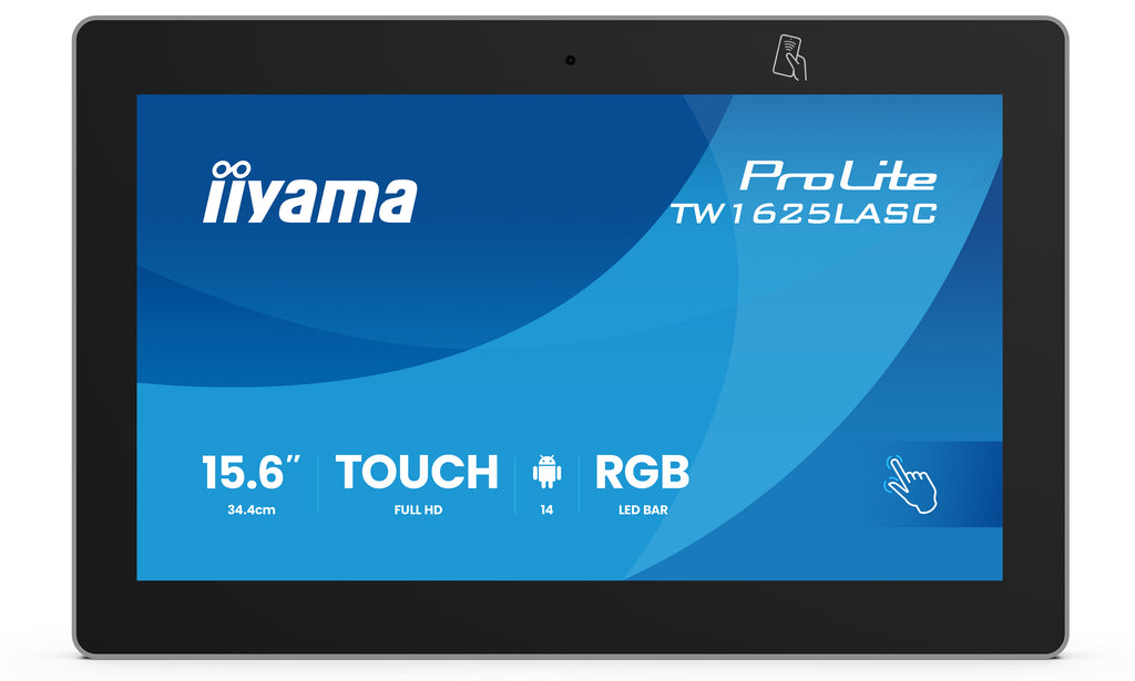 iiyama TW1625LASC-B3PNR écrans d’affichage de salle de réunion 39,6 cm (15.6") 1920 x 1080 pixels LED Wi-Fi 6 (802.11ax)