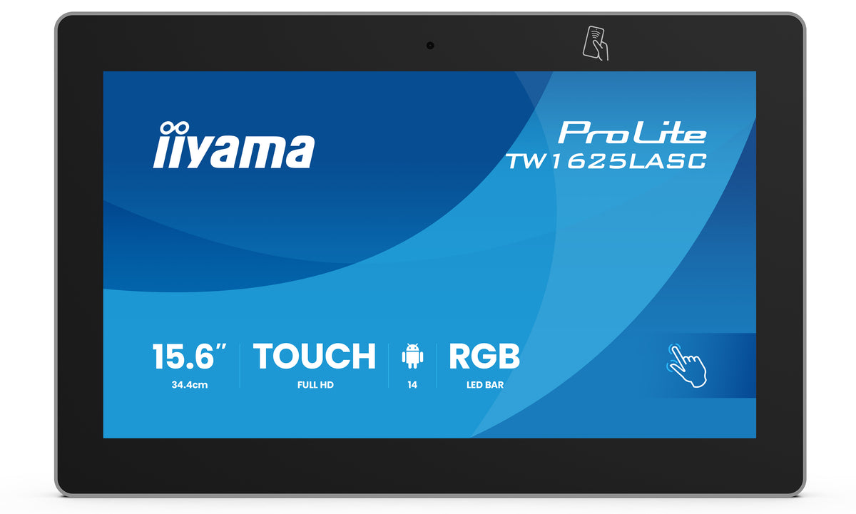 iiyama TW1625LASC-B3PNR écrans d’affichage de salle de réunion 39,6 cm (15.6") 1920 x 1080 pixels LED Wi-Fi 6 (802.11ax)