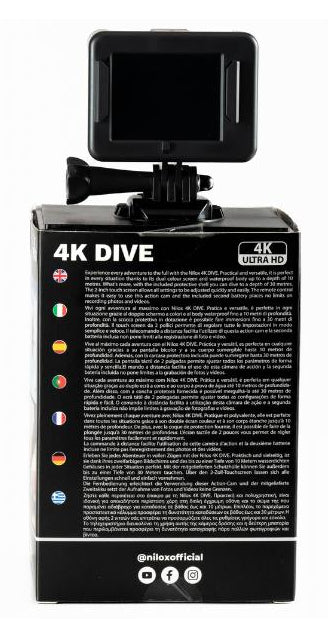 Nilox 4K DIVE Caméra pour Sports d'Action, 4K Ultra HD, CMOS 4 MP, 108 g