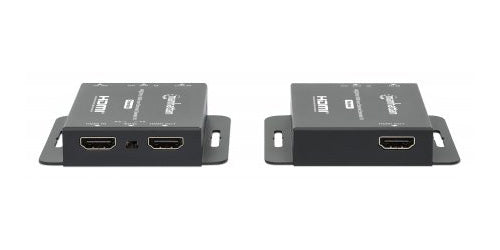Manhattan Kit d’extension HDMI 4K sur Ethernet, étend 4K@30 Hz jusqu’à 40 m ou 1080p@60 Hz jusqu’à 70 m via câble Cat6, émetteur et récepteur, alimentation par câble (PoC), noir, garantie de 3 ans - vue 2