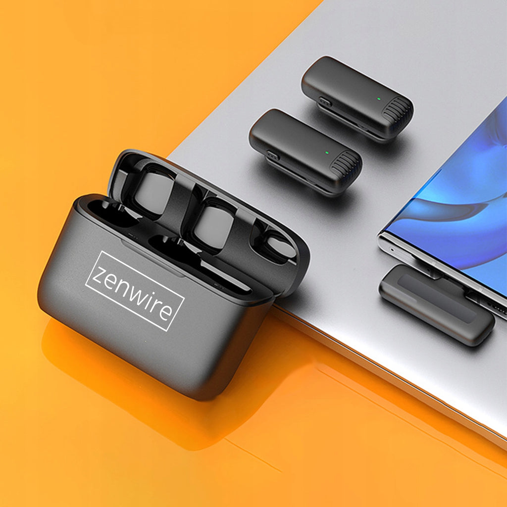 Microphone-cravate sans fil USB-C Bluetooth à effet de surface pour téléphone Zenwire TrueTone J13