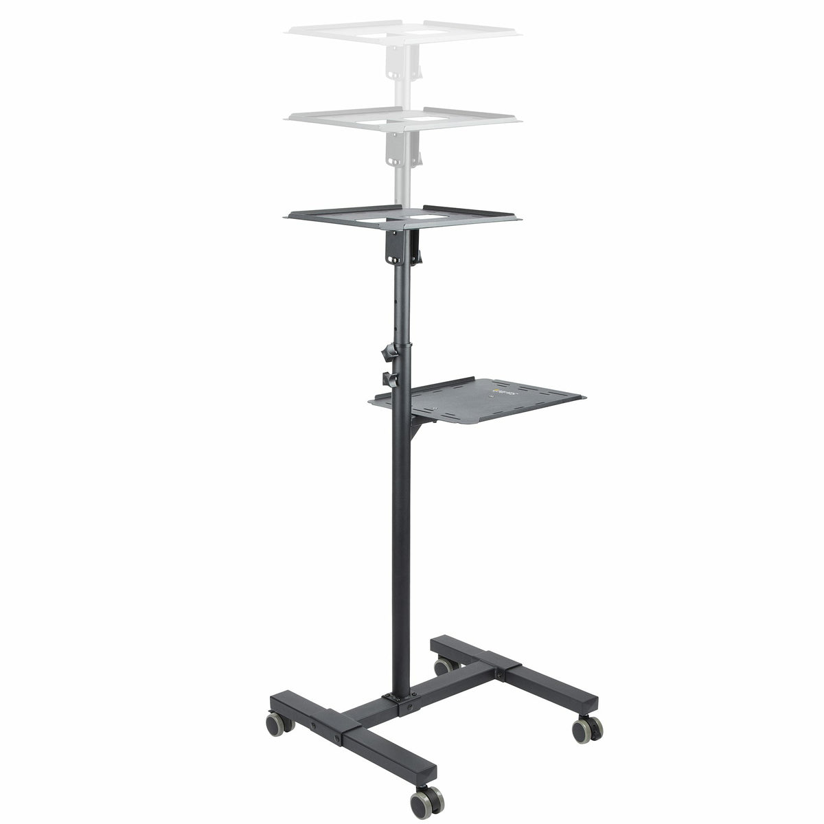 StarTech.com Table Vidéoprojecteur et Ordinateur Portable, Support Robuste 2 Étagères, Ajustable en Hauteur, Chariot Mob