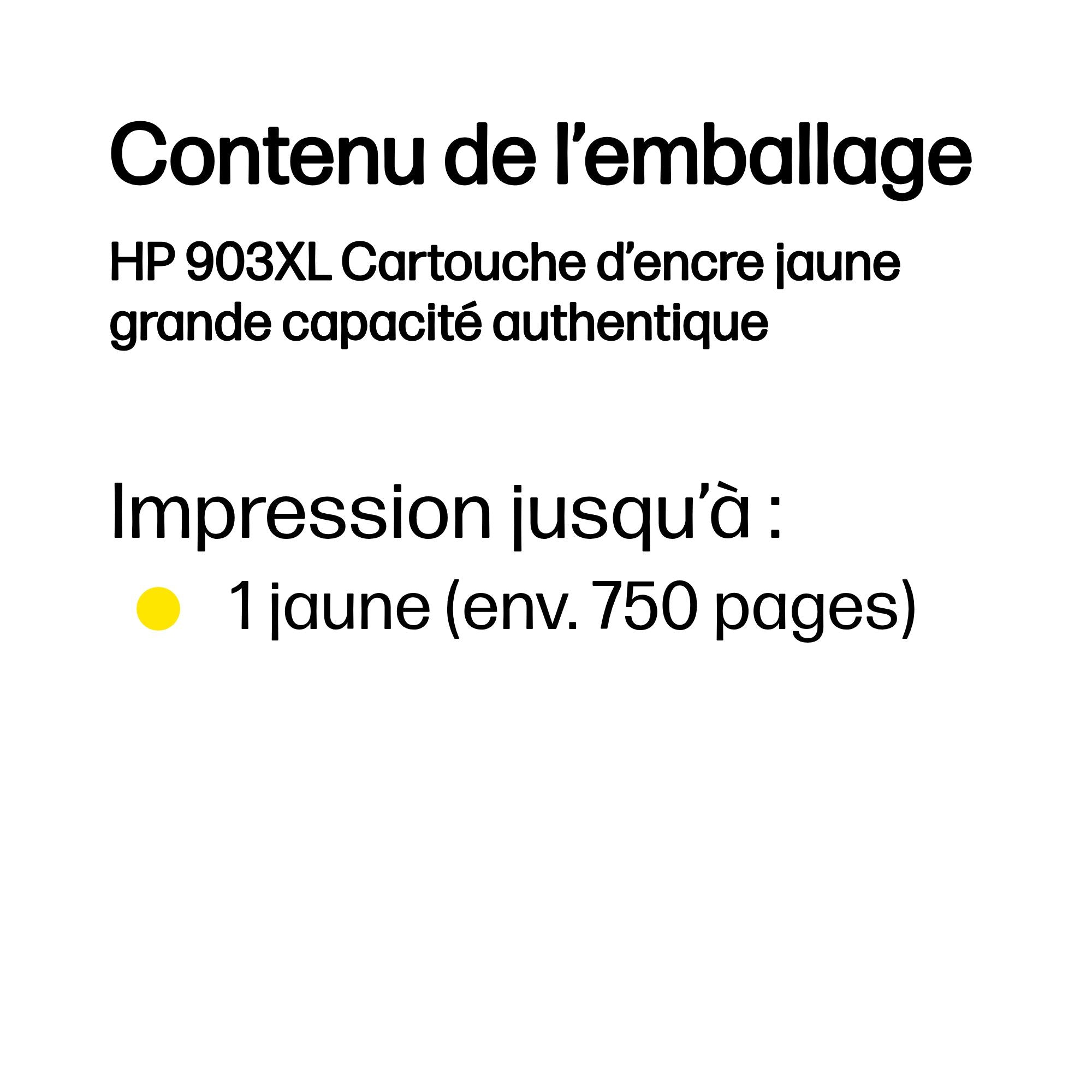 HP 903XL Cartouche d’encre jaune grande capacité authentique