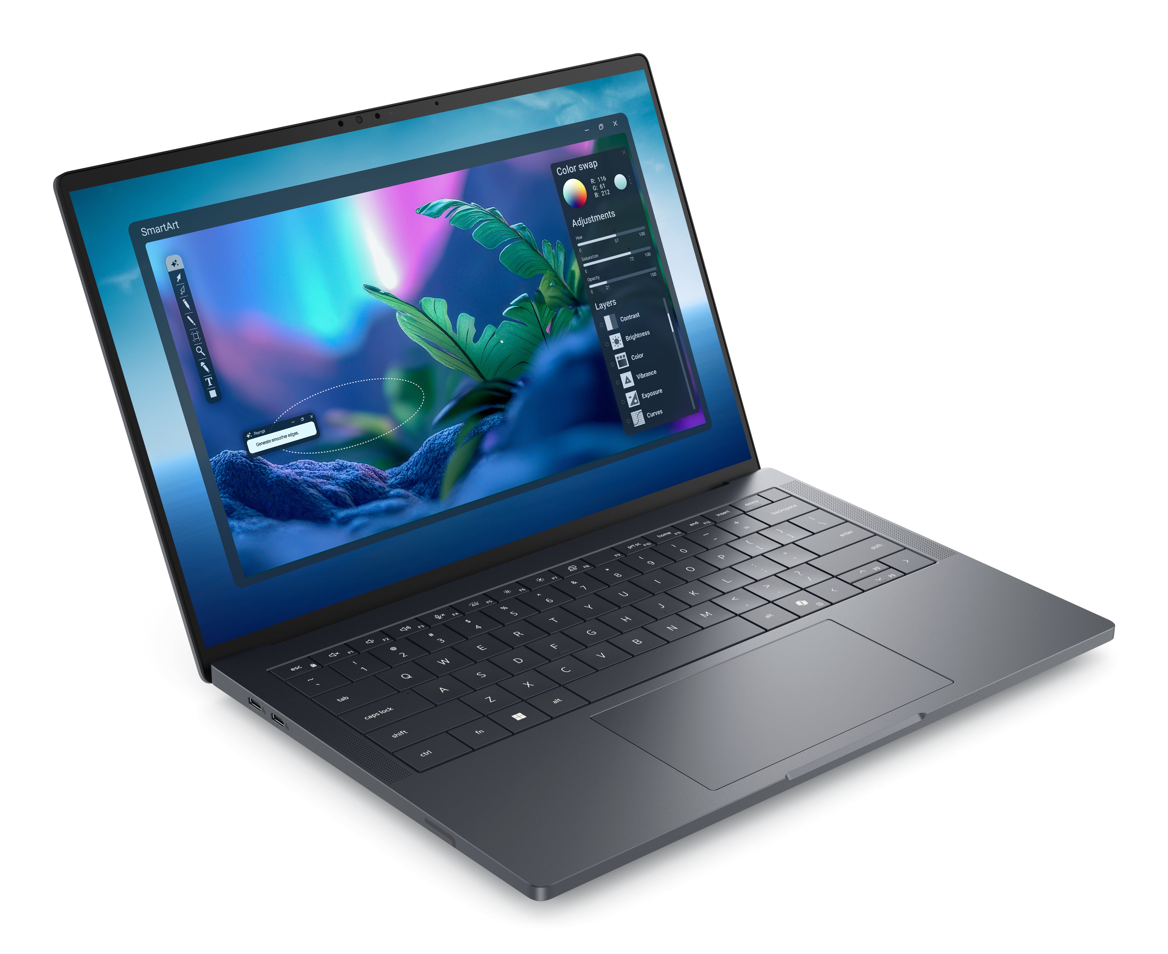 DELL Pro Max 14 Premium MA14250 Intel Core Ultra 7 265H Ordinateur portable 35,6 cm (14") Full HD+ 32 Go LPDDR5x-SDRAM 1 To SSD NVIDIA RTX PRO 1000 Blackwell Wi-Fi 7 (802.11be) Windows 11 Pro Allemand Gris