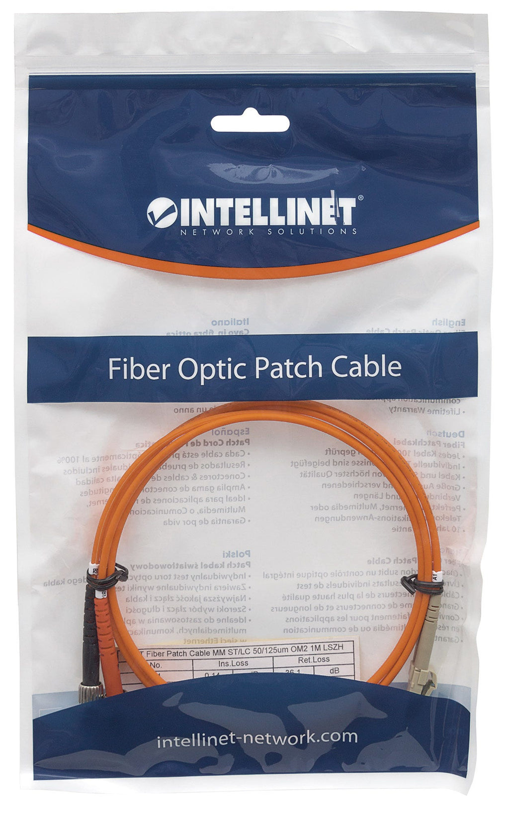 Intellinet 1.0m LC-ST M/M câble InfiniBand et à fibres optiques 1 m Orange - vue 5