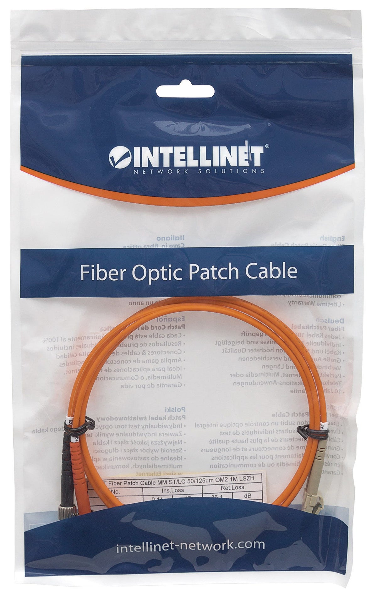Intellinet Câble Fibre Optique InfiniBand LC/ST 50/125um OM2 Orange 2m