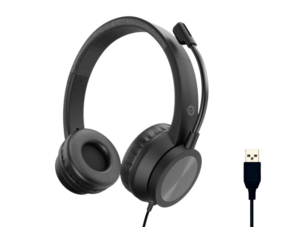 Conceptronic POLONA05B casque Avec fil Arceau Business/Everyday USB Type-A Noir