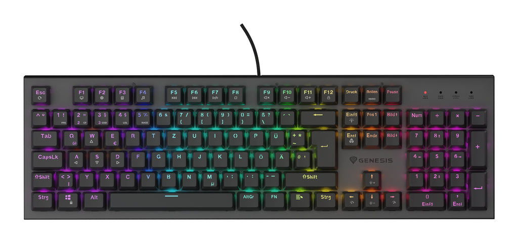 Clavier Gaming Thor 303 Mécanique USB QWERTZ Allemand, Rétroéclairage RGB, Noir