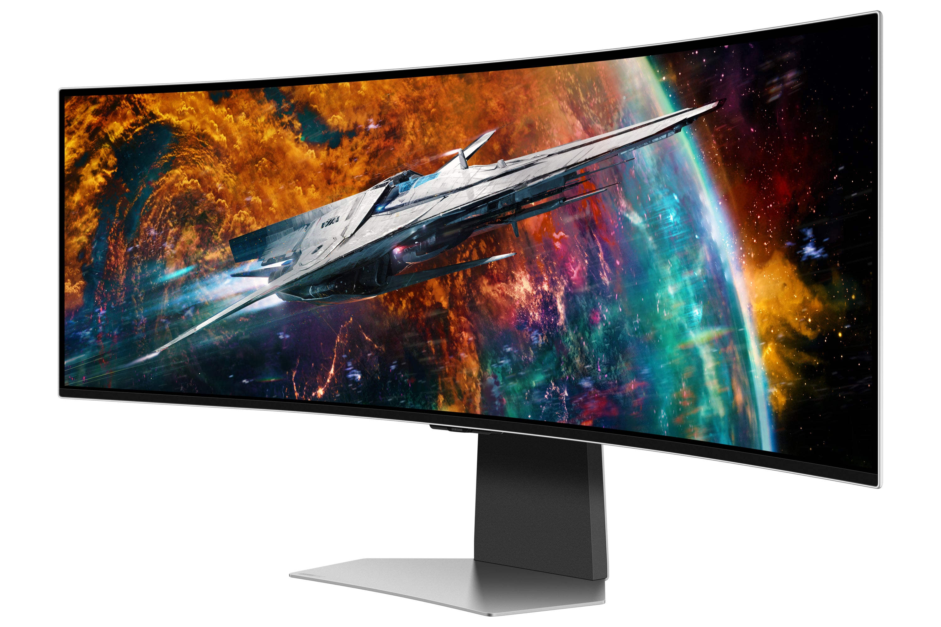 Samsung Samsung G95SC écran plat de PC 124,5 cm (49") 5120 x 1440 pixels Dual QHD OLED Argent