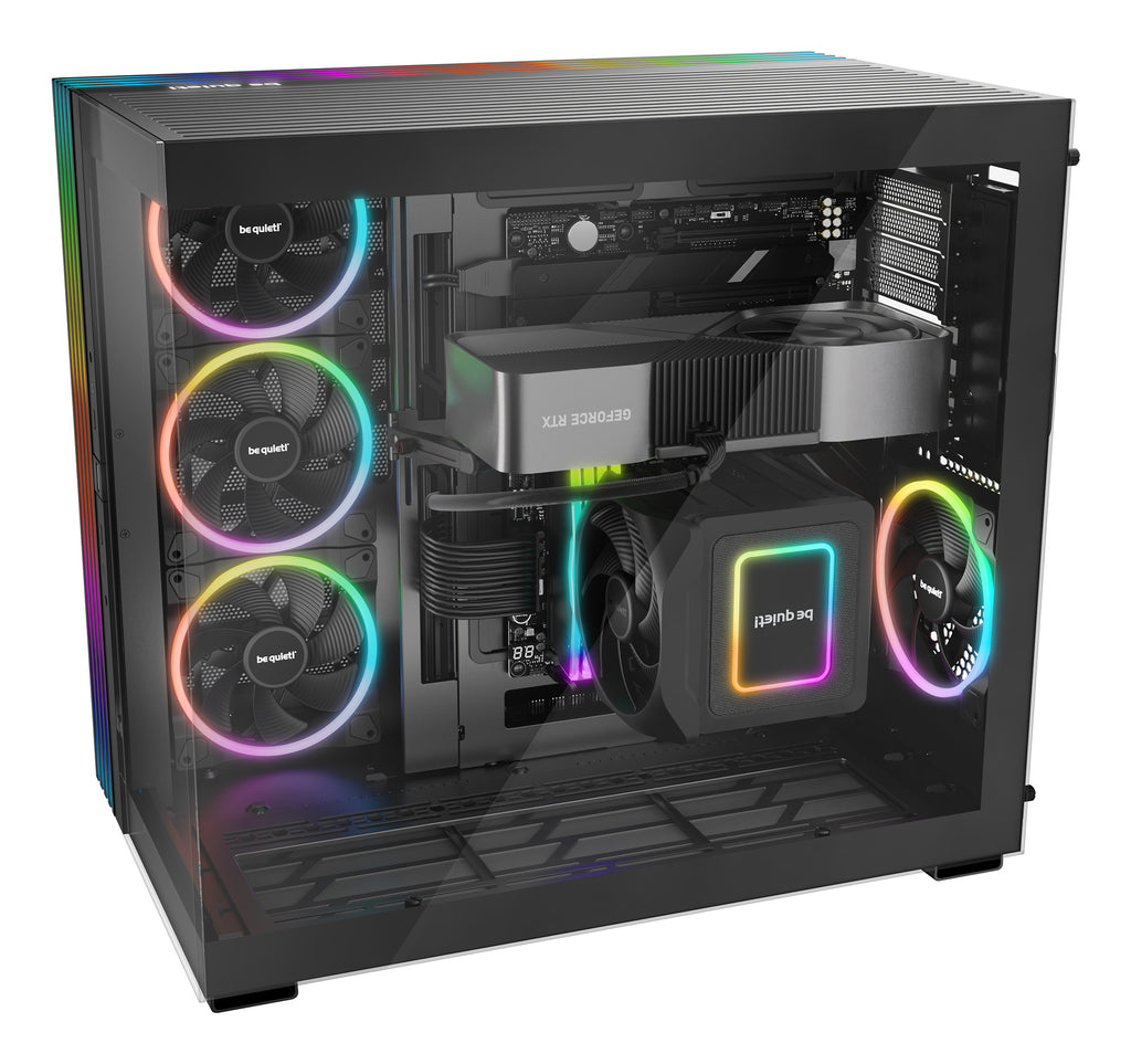 be quiet! Light Base 900 FX Noir | Boîtier PC ARGB vitré, Mini ITX / Micro ATX / ATX / E-ATX / XL-ATX, 4 ventilateurs Light Wings 140 mm PWM