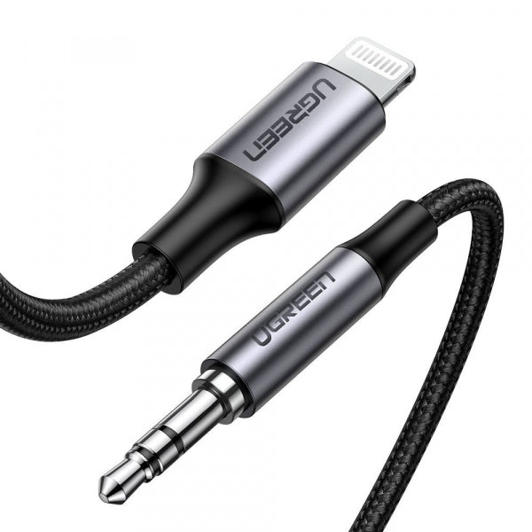 Ugreen Lightning to 3.5mm Audio Cable US315 (70509), 1m, Black