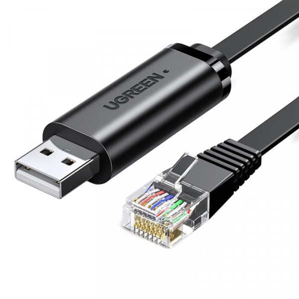 Ugreen USB Console Cable CM204, RJ45, 3m, Black