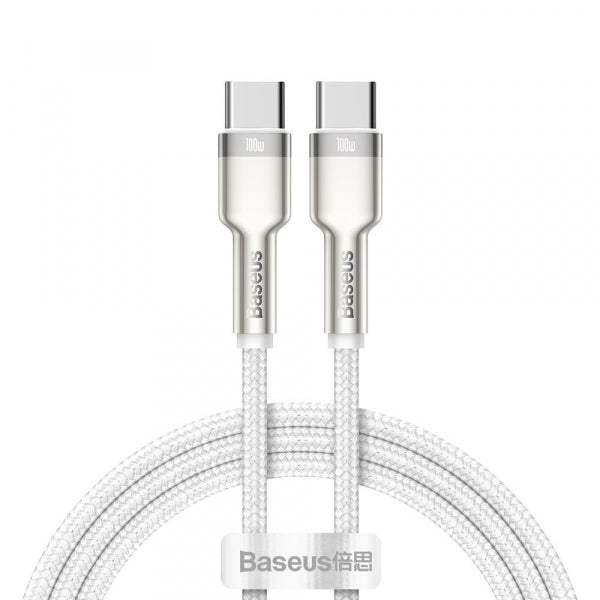 Baseus USB-C to USB-C Cable Cafule Metal Series, 100W, 5A, 1m, White CATJK-C02