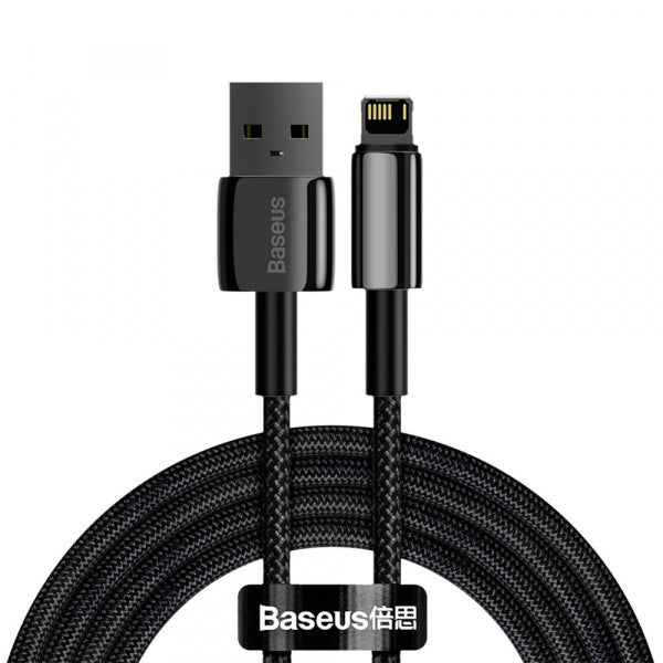 Baseus USB-A to Lightning Cable Tungsten Gold, 20W, 2.4A, 2m, Black CALWJ-A01