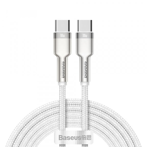 Baseus USB-C to USB-C Cable Cafule, 100W, 5A, 2m, White CATJK-D02