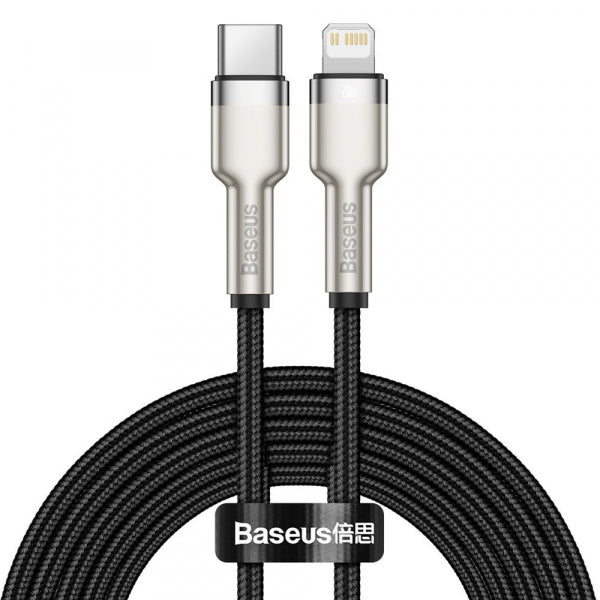 Baseus USB-C to Lightning Cable Cafule Metal Series, 20W, 2.4A, 2m, Black CATLJK-B01