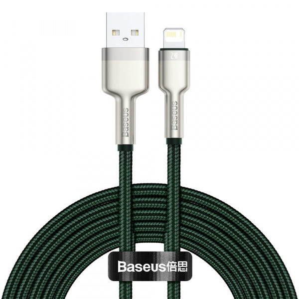 Baseus USB-A to Lightning Cable Cafule Metal Series, 18W, 2.4A, 2m, Green CALJK-B06