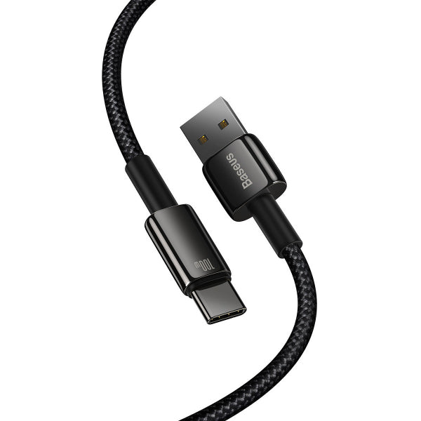 Baseus USB-A to USB-C Cable Tungsten Gold, 100W, 5A, 2m, Black CAWJ000101
